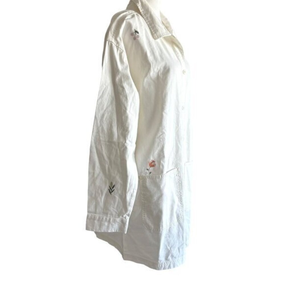 Vans Shaket Streetwear New Micro‎ Ditsy Cross Stitch Floral Embroidered Long M/L - Picture 4 of 10